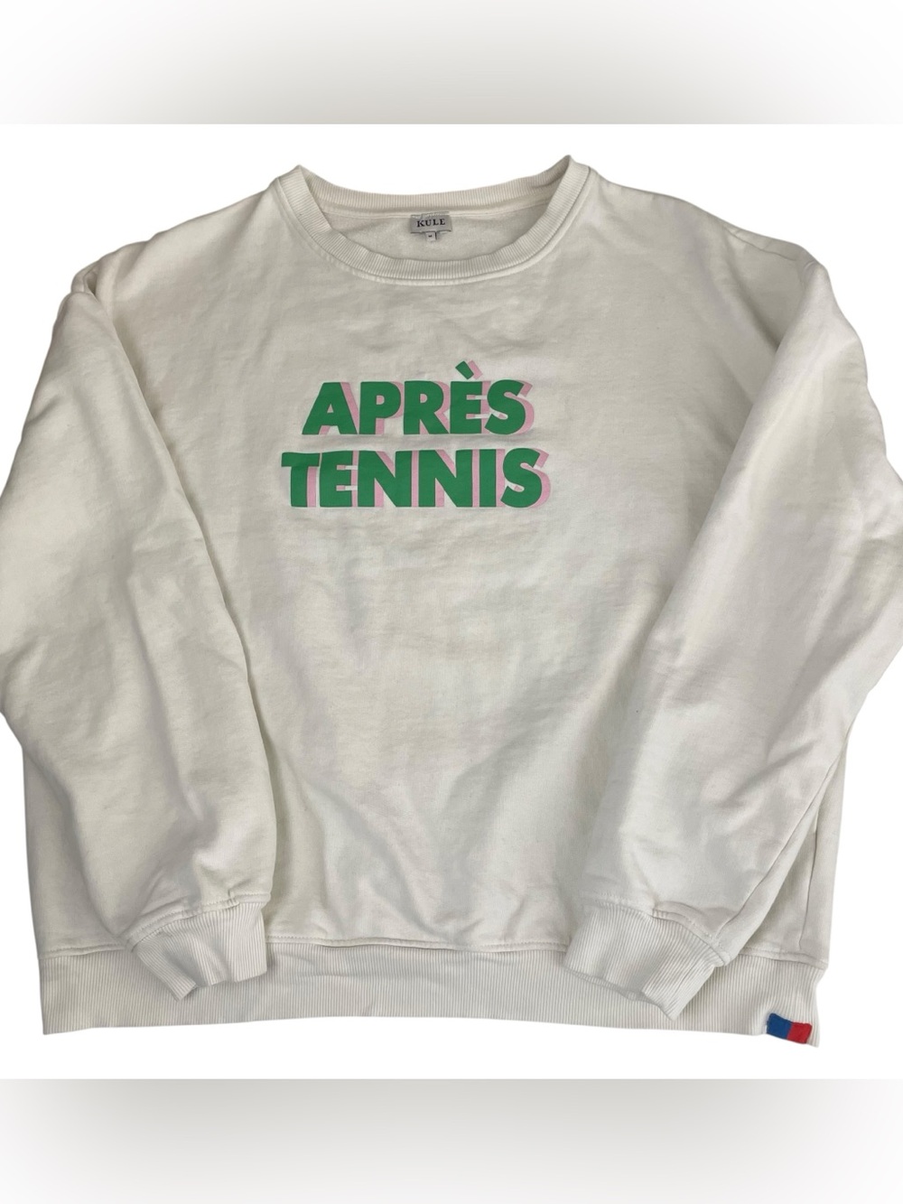 KULE The Oversized Apres Tennis Sweatshirt Cream Medium - Picture 10 of 10